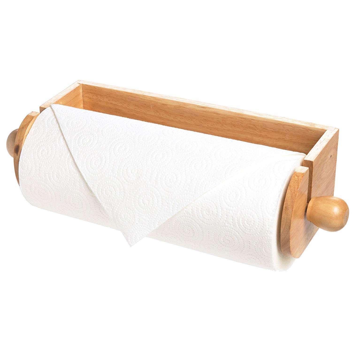 Fox Run 4090 Wood Paper Towel Holder, 5.5 x 9", Tan