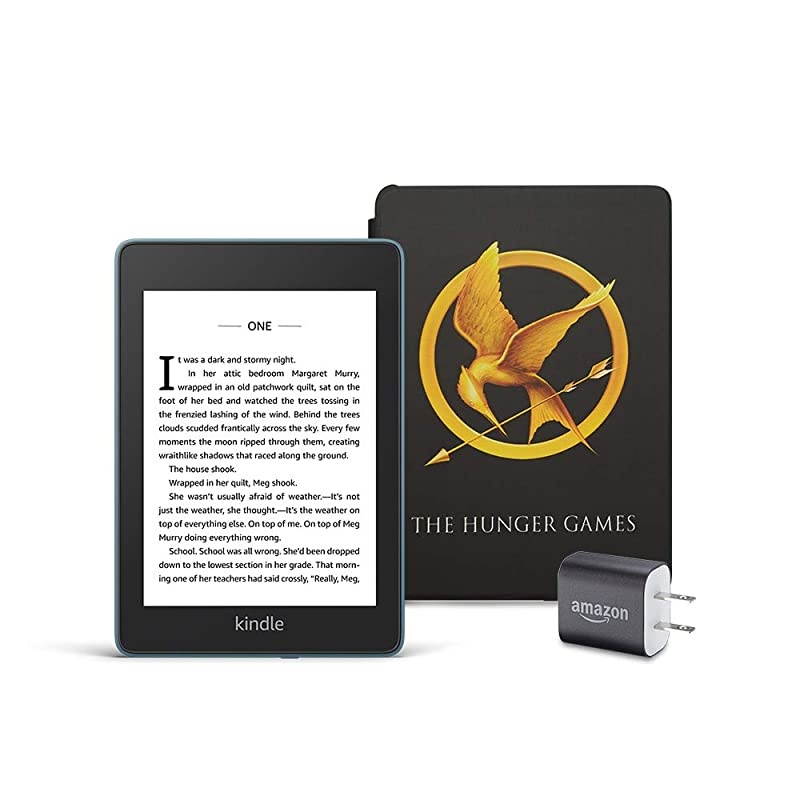 Kindle Paperwhite Bundle including Kindle Paperwhite - Wifi, Ad-Supported,  exclusive The Ballad of Songbirds and Snakes Cover, and Power Adapter