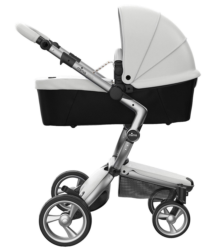 Mima Xari Stroller - Aluminum Chassis with Snow White Reversible Seat and Carrycot