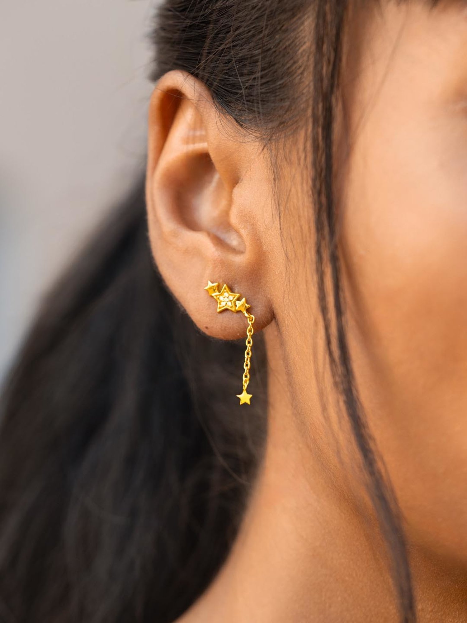 Shaya Gold Plated Sky Full of Stars Earrings in 925 Silver