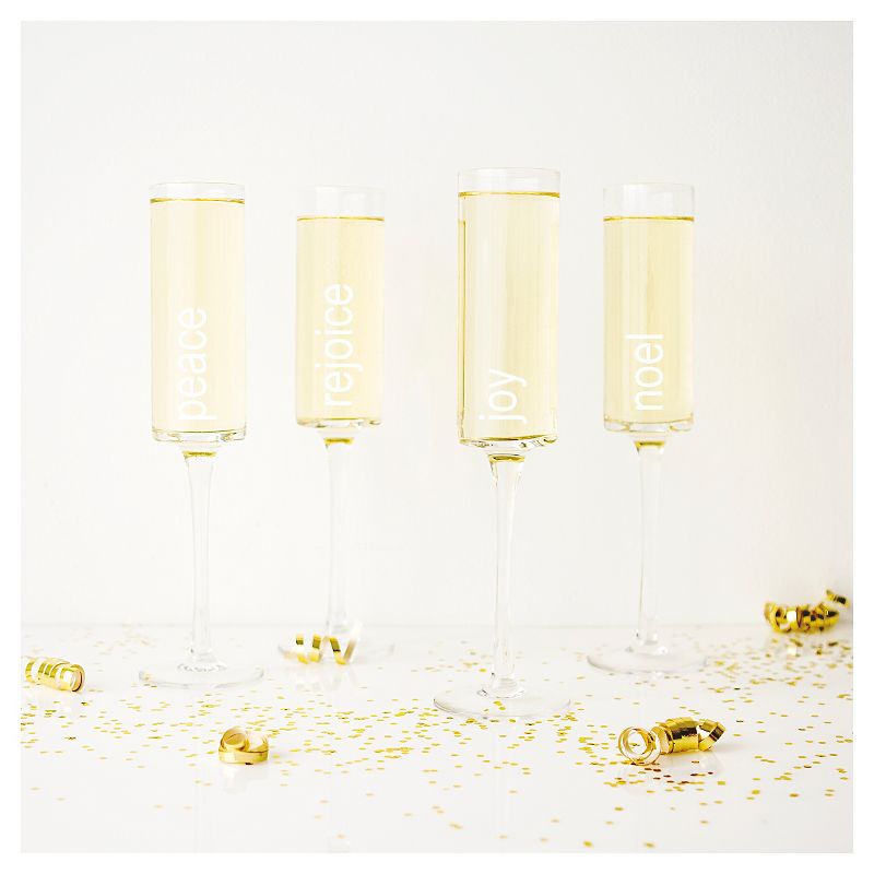 8oz 4ct Holiday Contemporary Flute