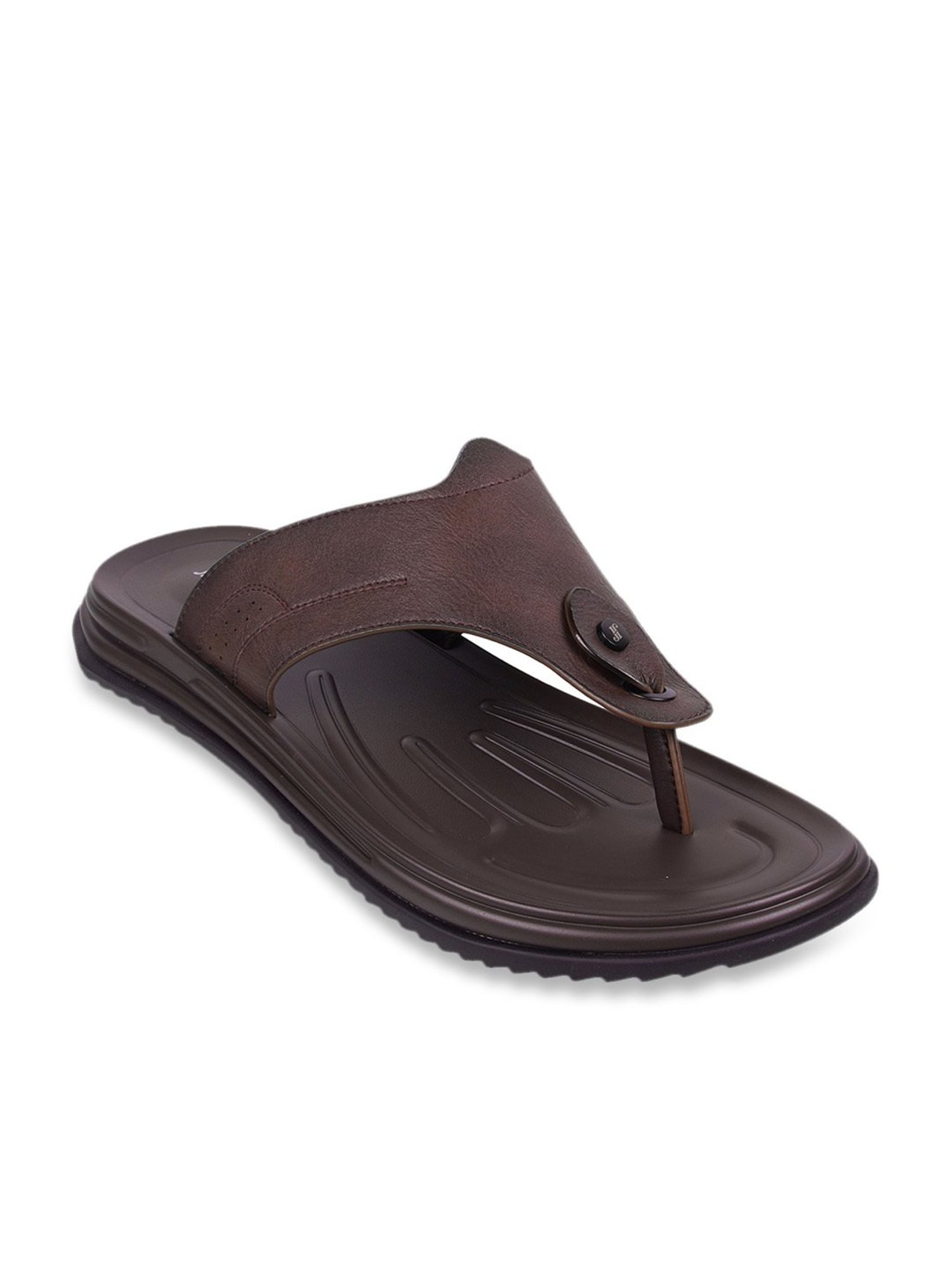 J. Fontini by Mochi Men's Brown Thong Sandals