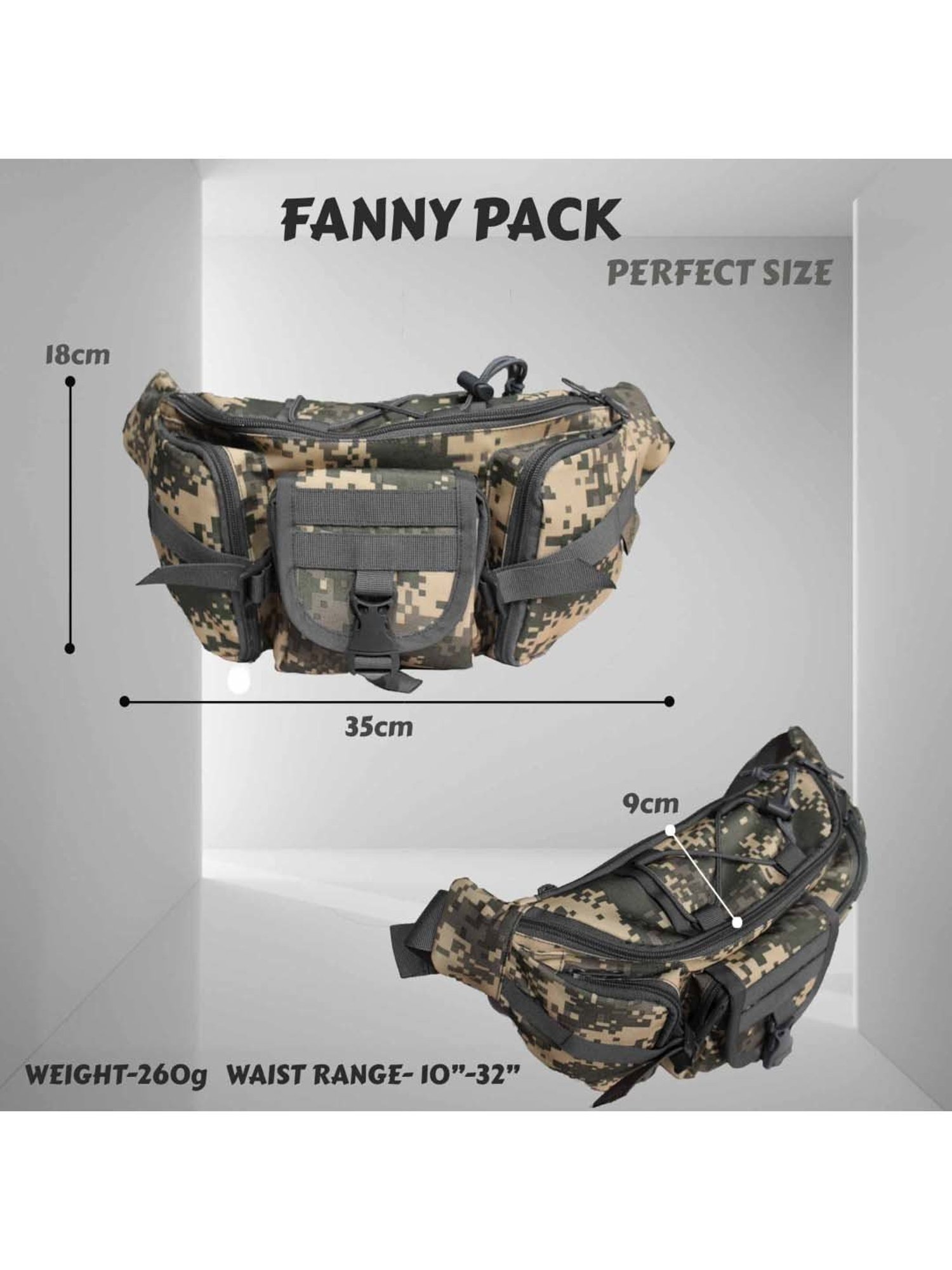 F Gear Grey Printed Waist Pouch