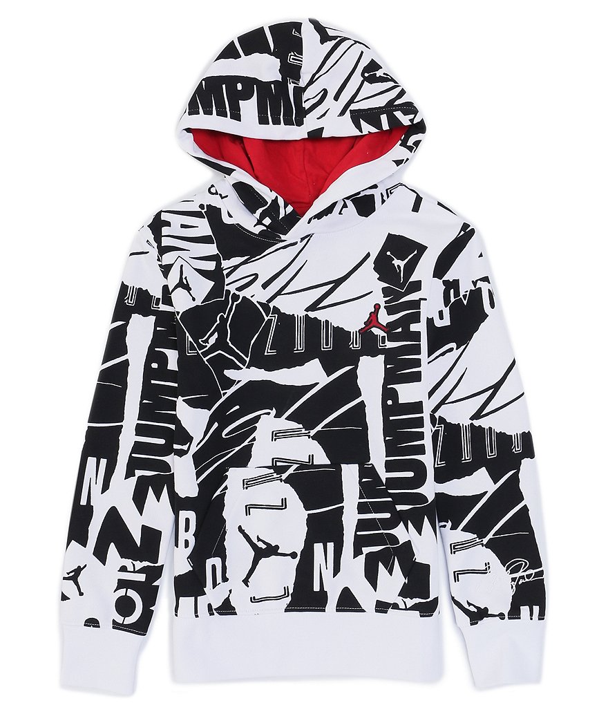 Guess Big Boys 8-16 Long-Sleeve Guess Logo Color-Block Fleece Pull-Over Hoodie