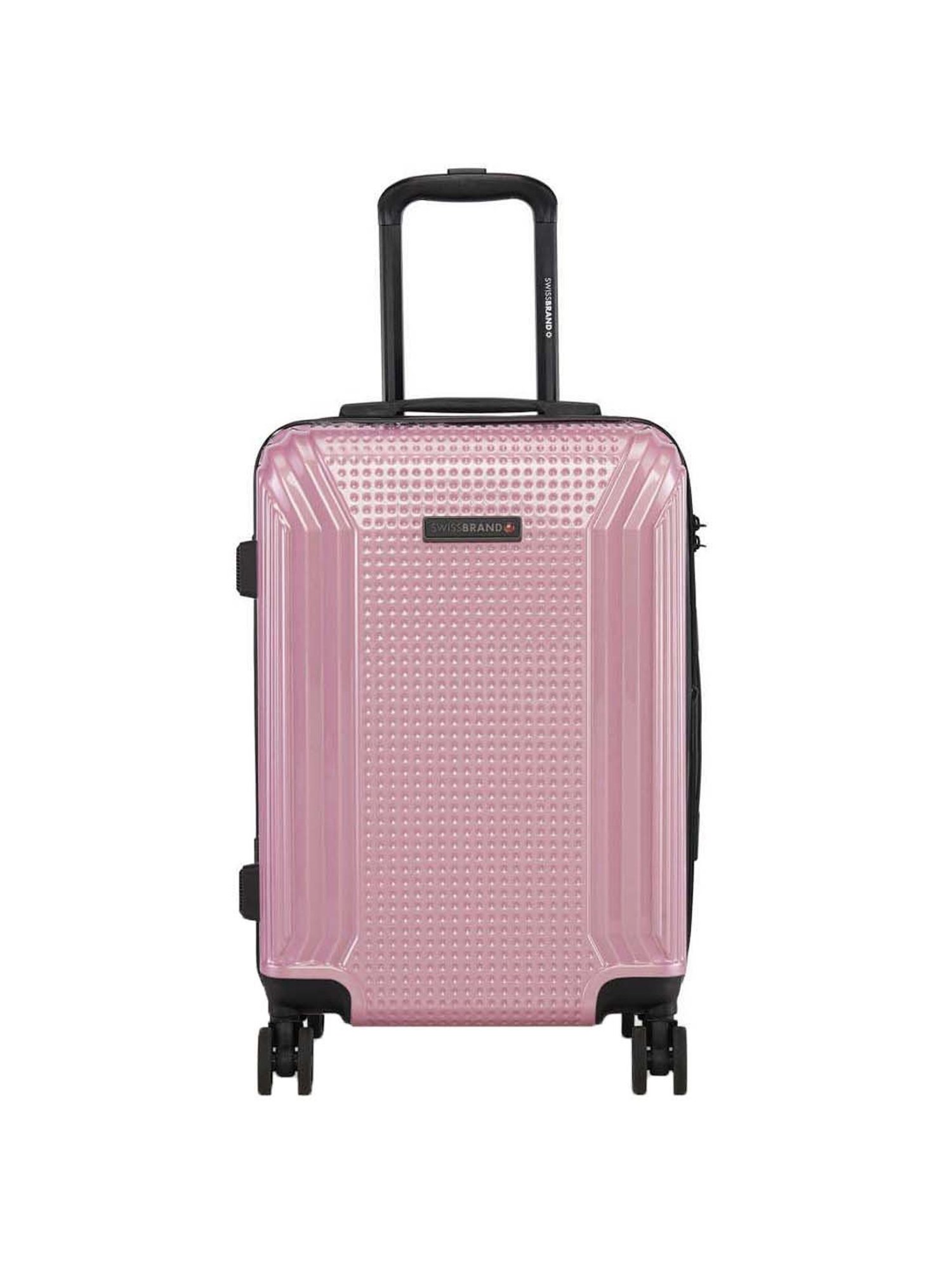 Swiss Brand Vernier Blush Pink 8 Wheel Small Hard Cabin Trolley - 36 Inch