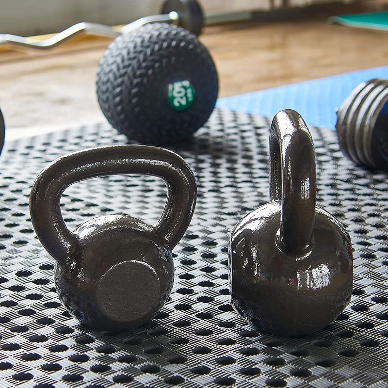 Everyday Essentials 50 Pound Full Body Fitness Exercise Strength Training Free Weight Kettlebell Weight Equipment for Home and Gym Workouts