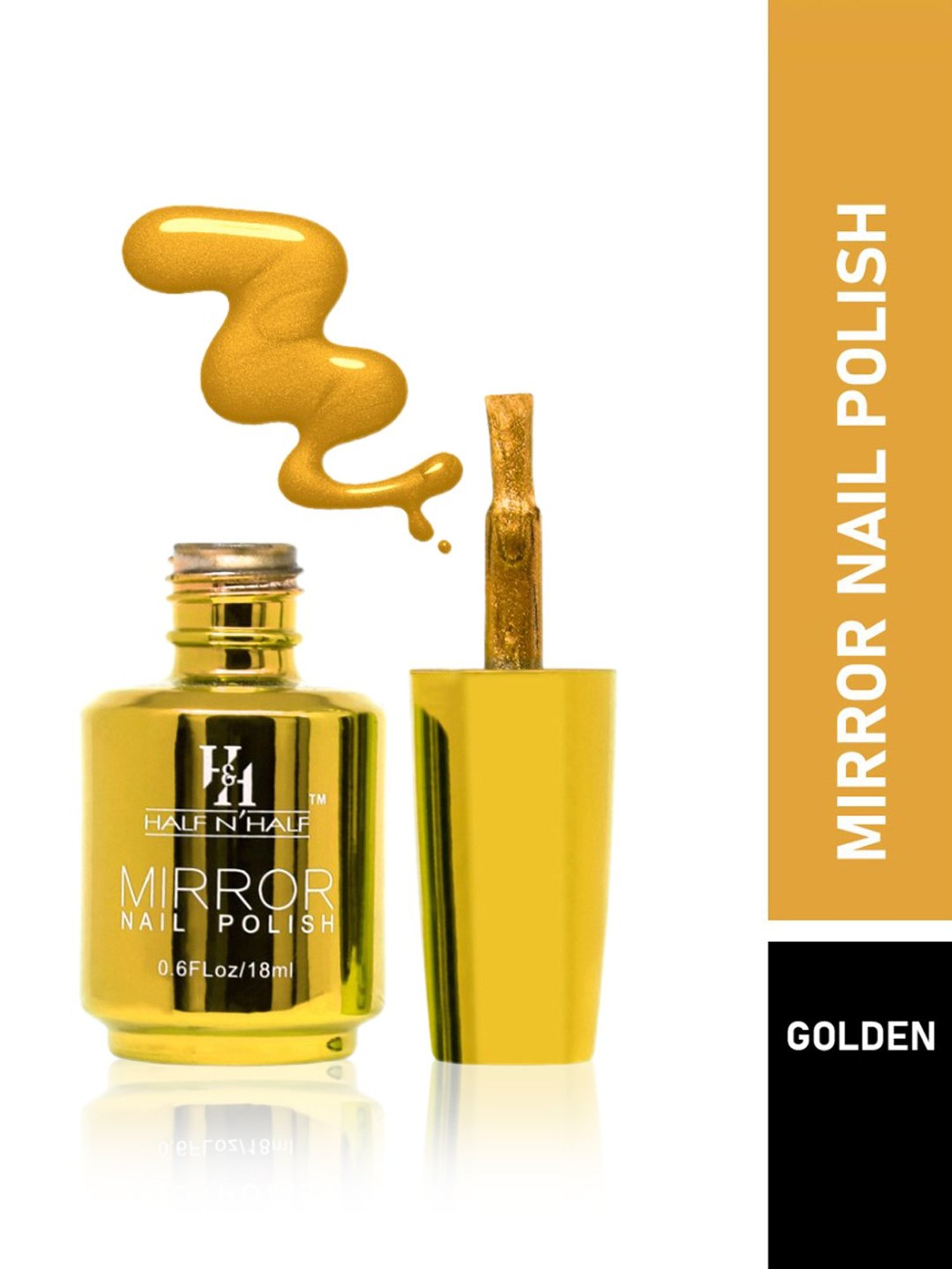 Half N Half Mirror Nail Polish Golden - 18 ml