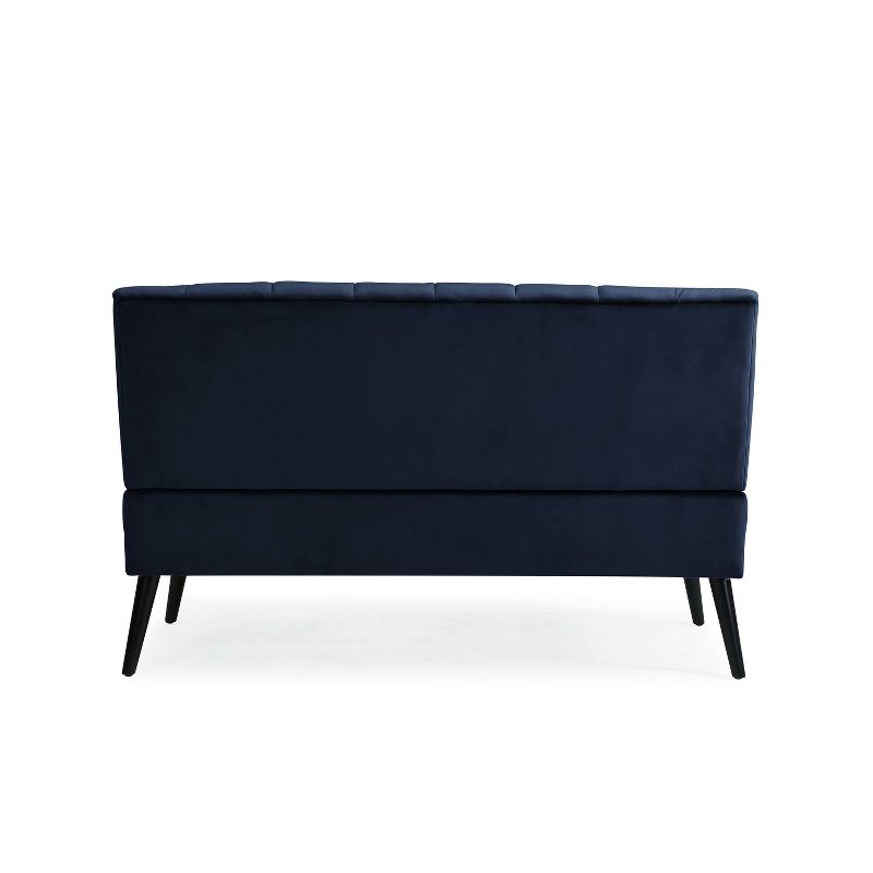 Hartman Mid-Century Modern Armless Loveseat Velvet Navy Blue - Handy Living