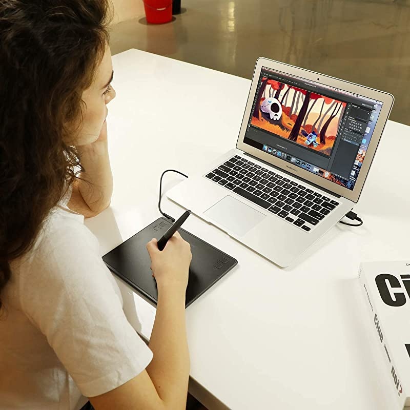 A30 Graphics Drawing Tablet Pen Tablet with 8192 Levels BatteryFree Pen 10quot x 6quot Active Area 4 Touch Keys and a Touch Pad