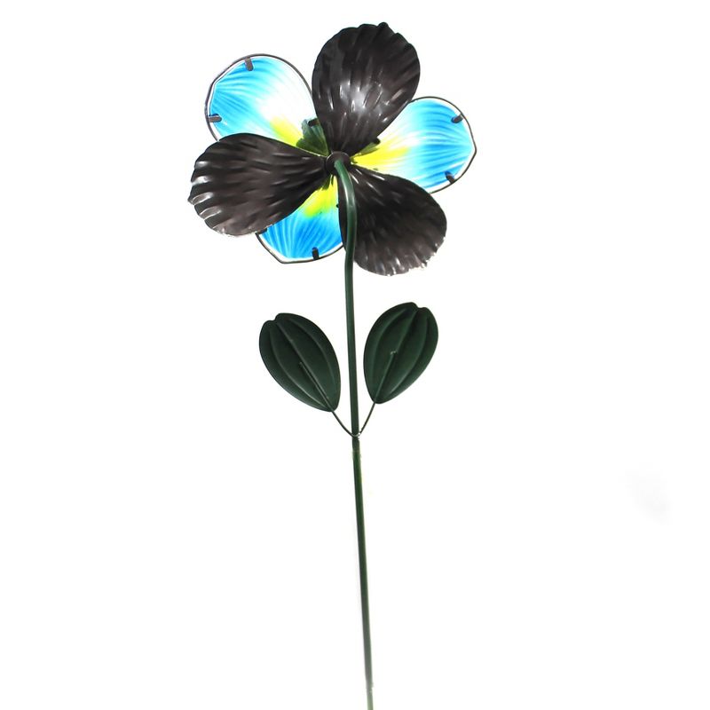 Home & Garden 37.0" Isabel Flower Stake Blue Handcrafted Regal Art & Gift  -  Decorative Garden Stakes