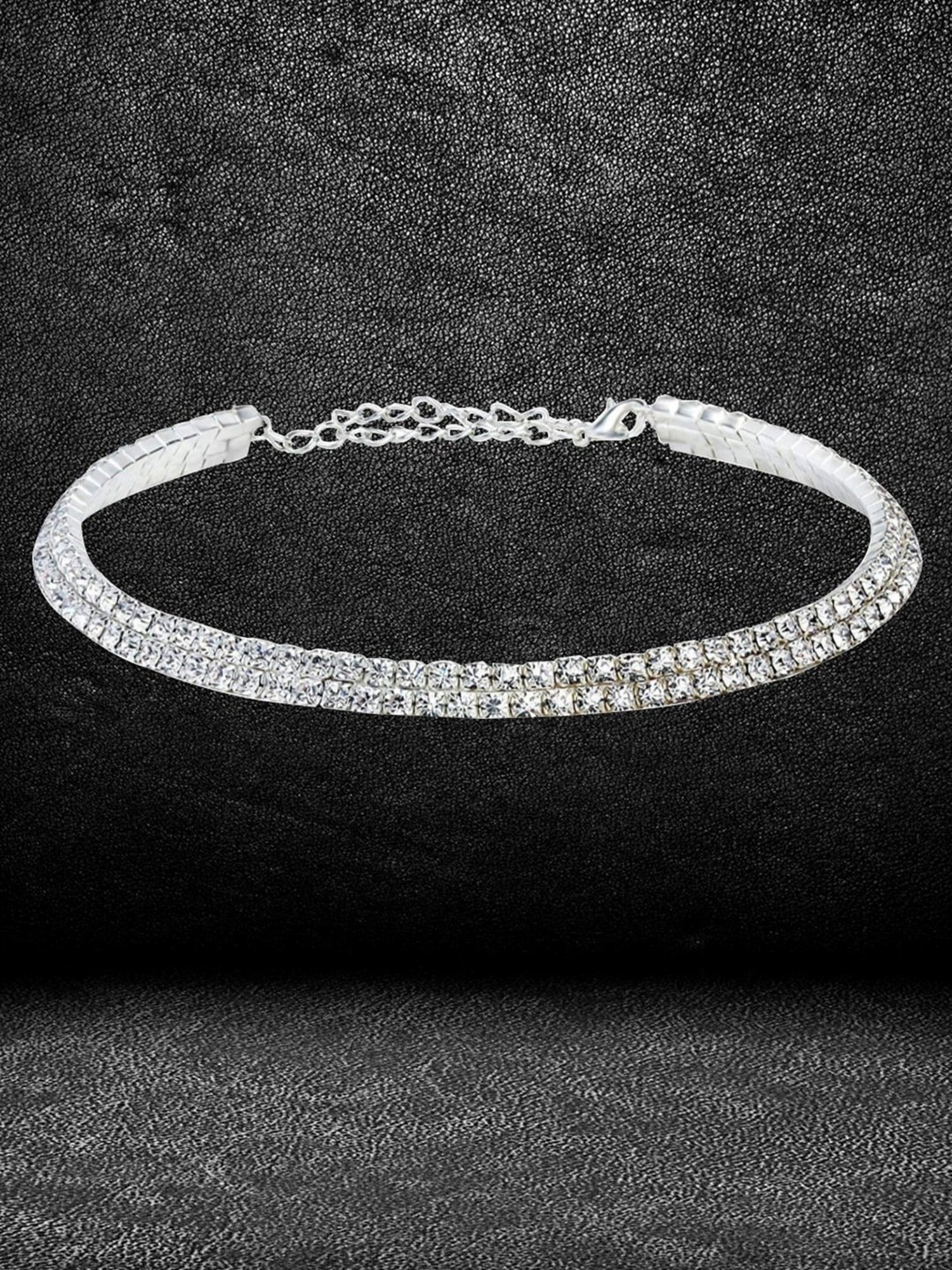 YouBella Stylish Latest Traditional Jewellery Silver Plated Choker Necklace(YBNK_5500)