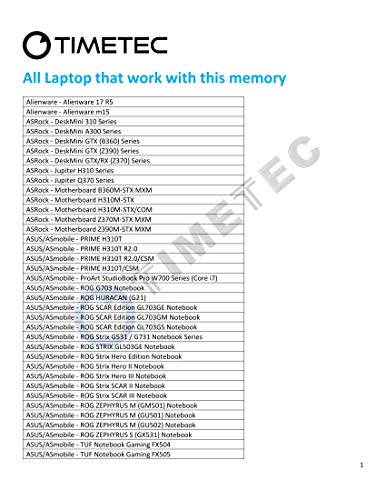 Timetec Hynix IC 8GB DDR4 2400MHz PC4-19200 Unbuffered Non-ECC 1.2V CL17 1Rx8 Single Rank 260 Pin SODIMM Laptop Notebook Computer Memory RAM Module Upgrade (8GB)
