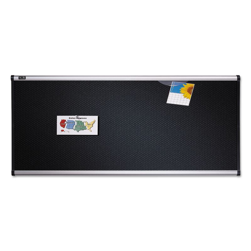 Quartet Embossed Bulletin Board Hi-Density Foam 72 x 48 Black Aluminum Frame B347A