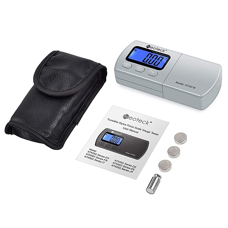 Digital Turntable Stylus Force Scale Gauge 001g500g Blue LCD Backlight for Tonearm Phono Cartridge Silver