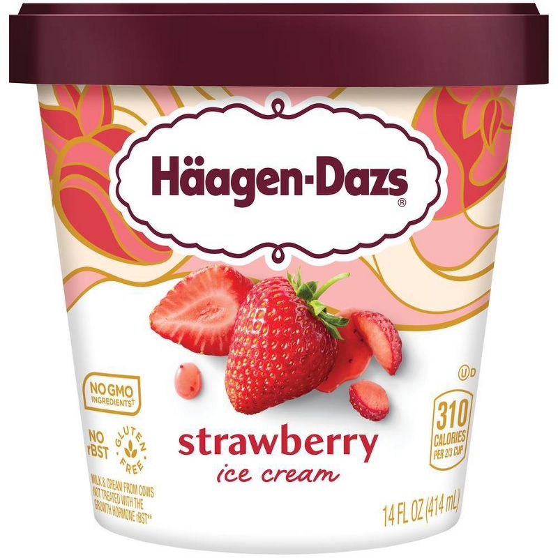 Haagen-Dazs Strawberry Ice Cream - 14oz