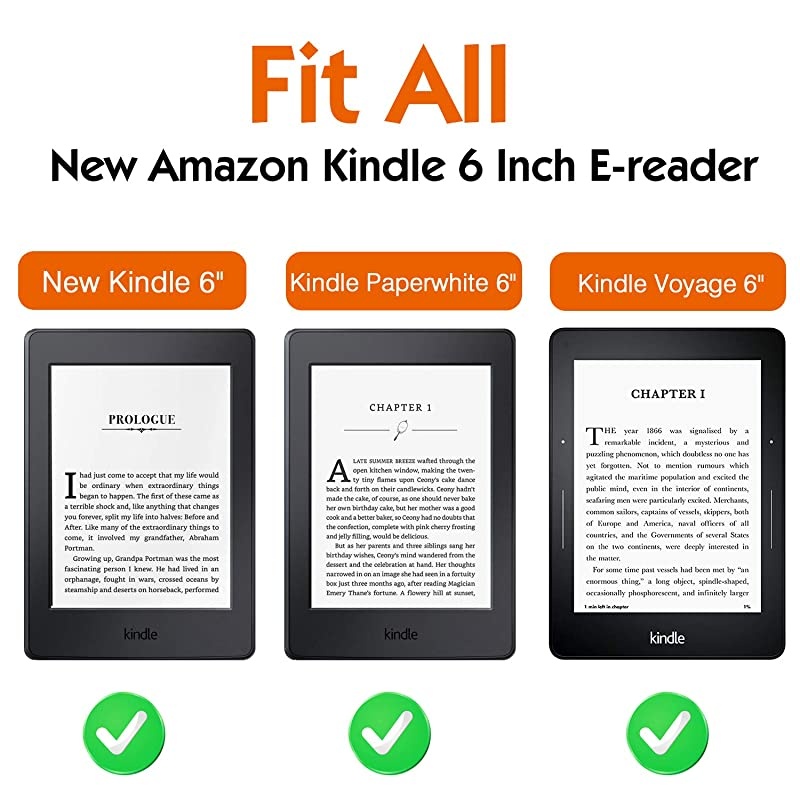 6 Inch Kindle Sleeve Case Fits All-New Kindle Paperwhite 2018/Kindle 10th Generation 2019, Protective PU Leather Cover Bag for Kindle Voyage/Kindle(8th Gen)/Kindle Oasis 6" E-Reader - Light Brown