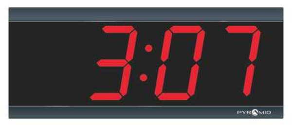 PYRAMID 9D34BR 11-1/4" Digital LED Wireless Synchronized Clock, Black