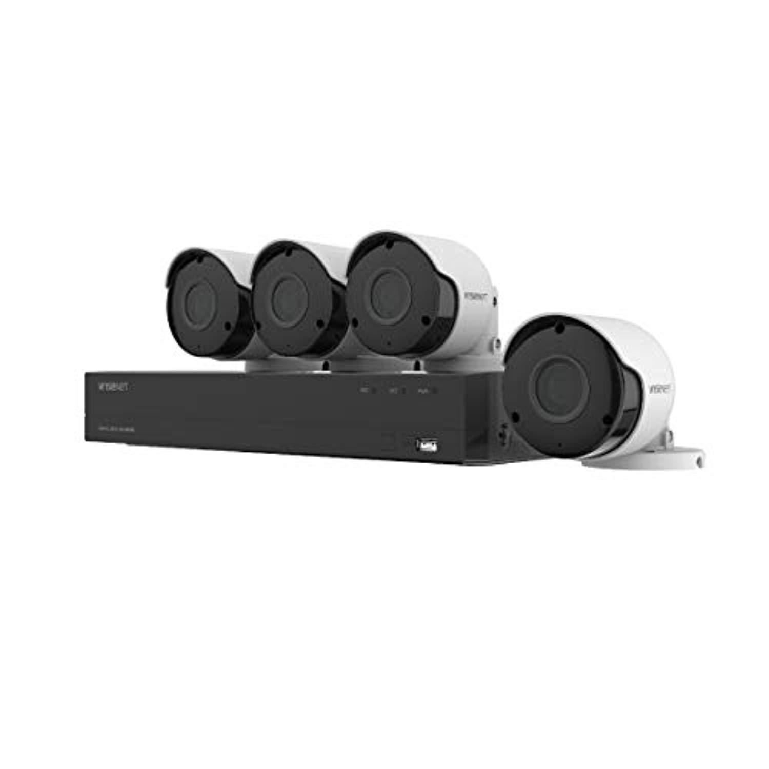 Wisenet 8-Chan Surveillance Sys w/ 5MP DVR, 2TB HDD, 4-Cam In/Outdoor 5MP Camera