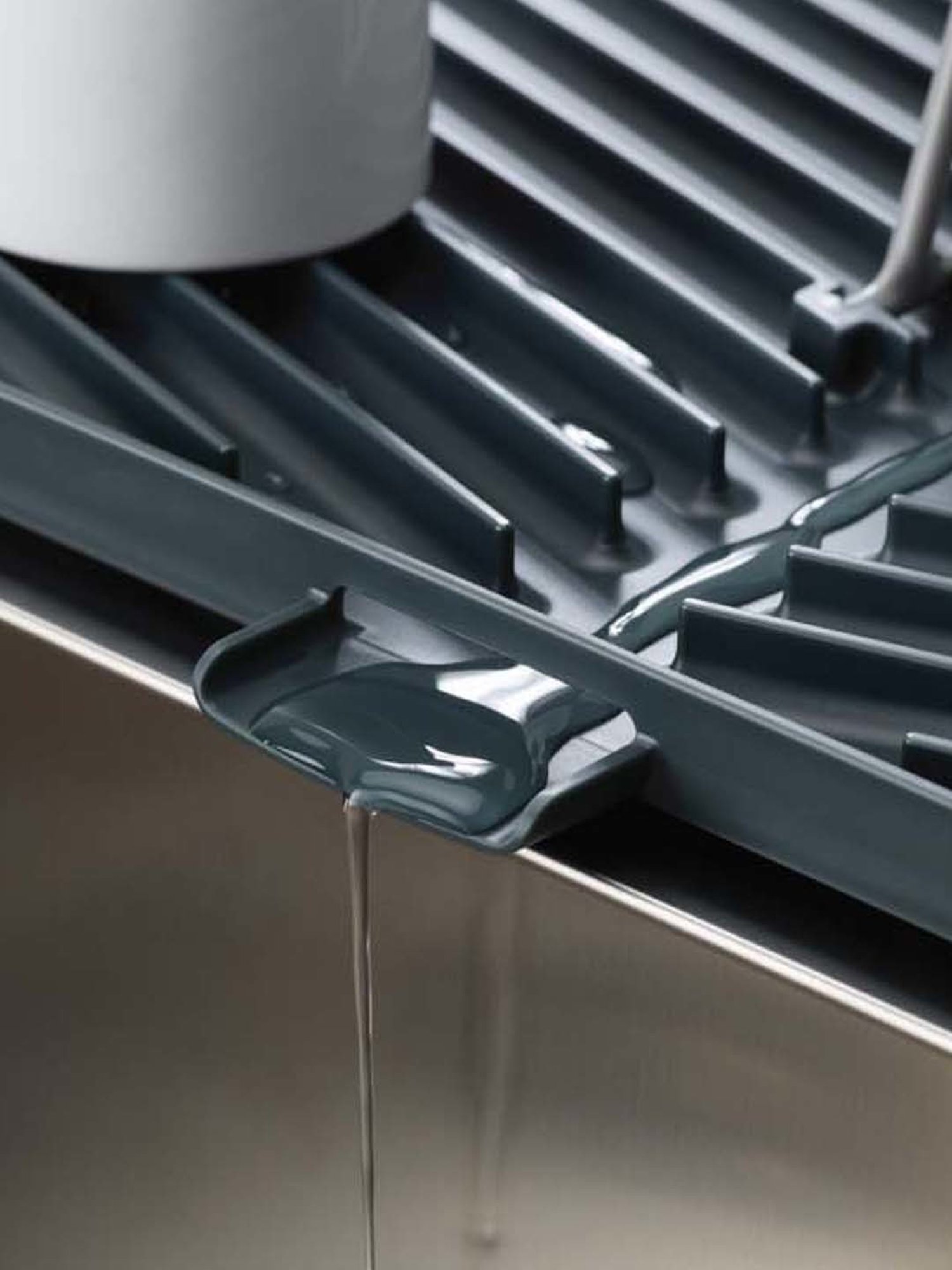 Joseph Joseph Grey Polypropylene 3-Tier Shelf Organizer With Drawer For Cabinet