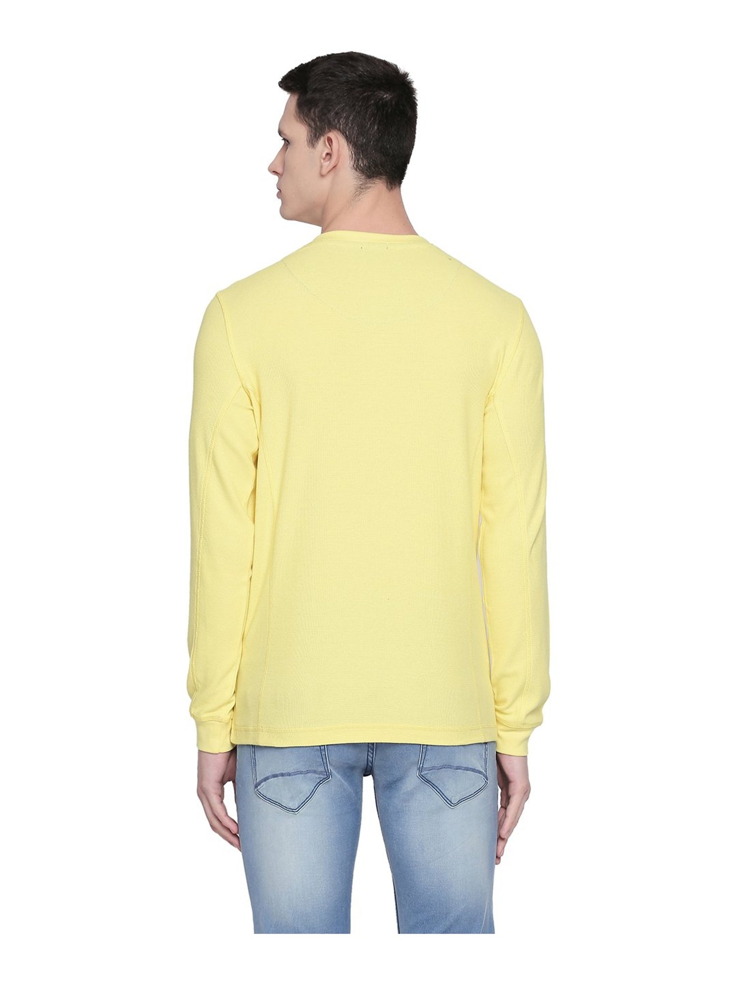 Basics Yellow Henley T-Shirt