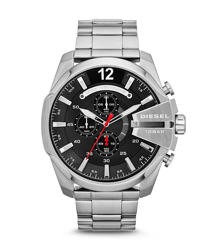 Diesel Stainless Steel Mega Chief Luminescent Chronograph Watch