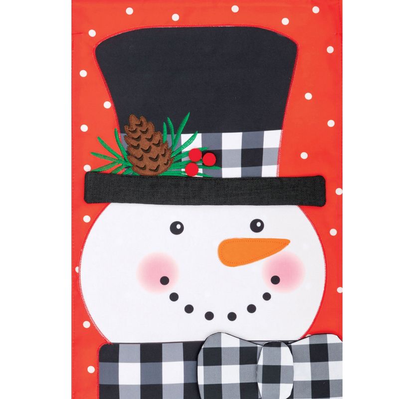 Home & Garden 18.0" Gingham Snowman Applique Flag Double Sided Custom Decor  -  Flags