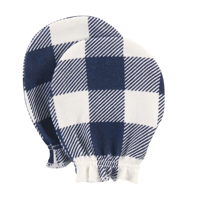 Hudson Baby Infant Boy Cotton Scratch Mittens, Forest, 0-6 Months