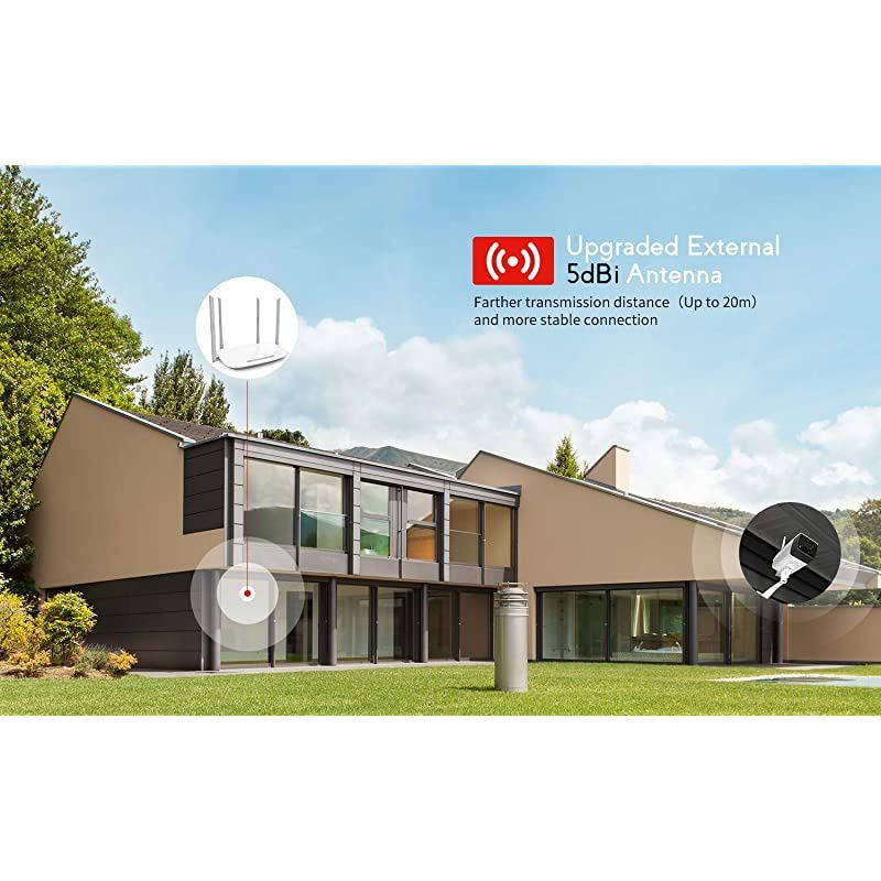 Outdoor Security Camera,  4MP HD Bullet Surveillance 5dBi WiFi IP CCTV Camera, IP66 Waterproof with Night Vision, White Light, Motion Detection, Two-Way Audio, Support Cloud Service& Alexa