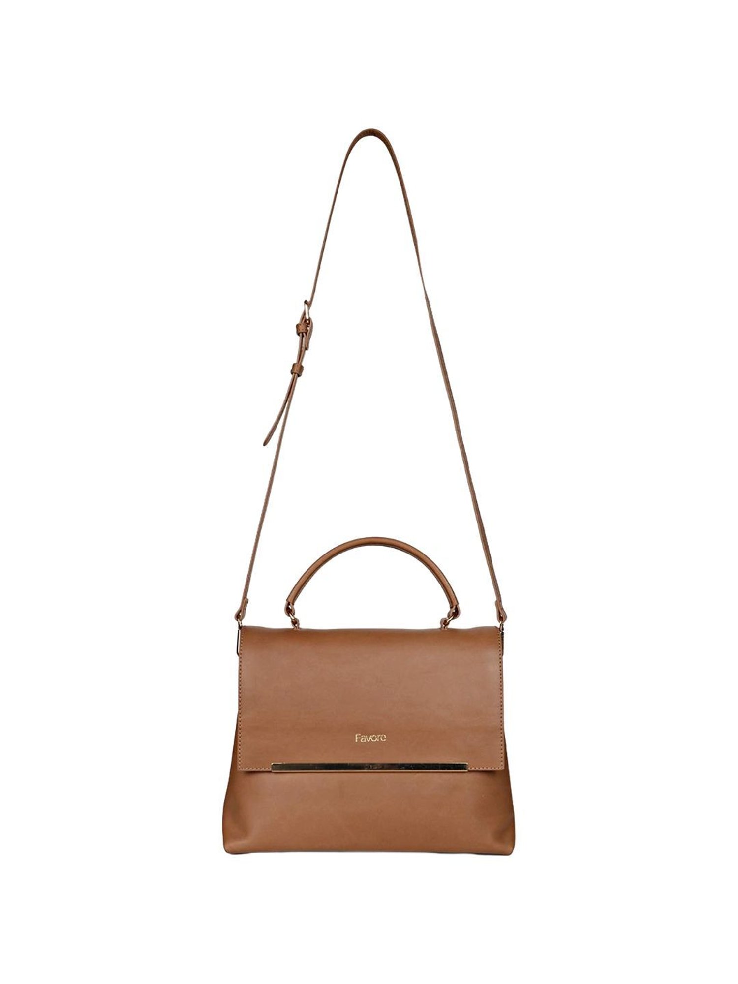 Favore Tan Solid Medium Satchels
