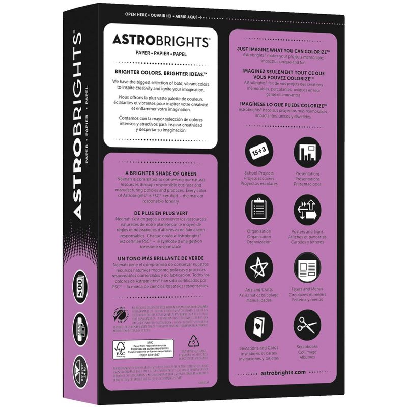 Astrobrights Premium Color Paper, 8-1/2 x 11 Inches, Planetary Purple, 500 Sheets
