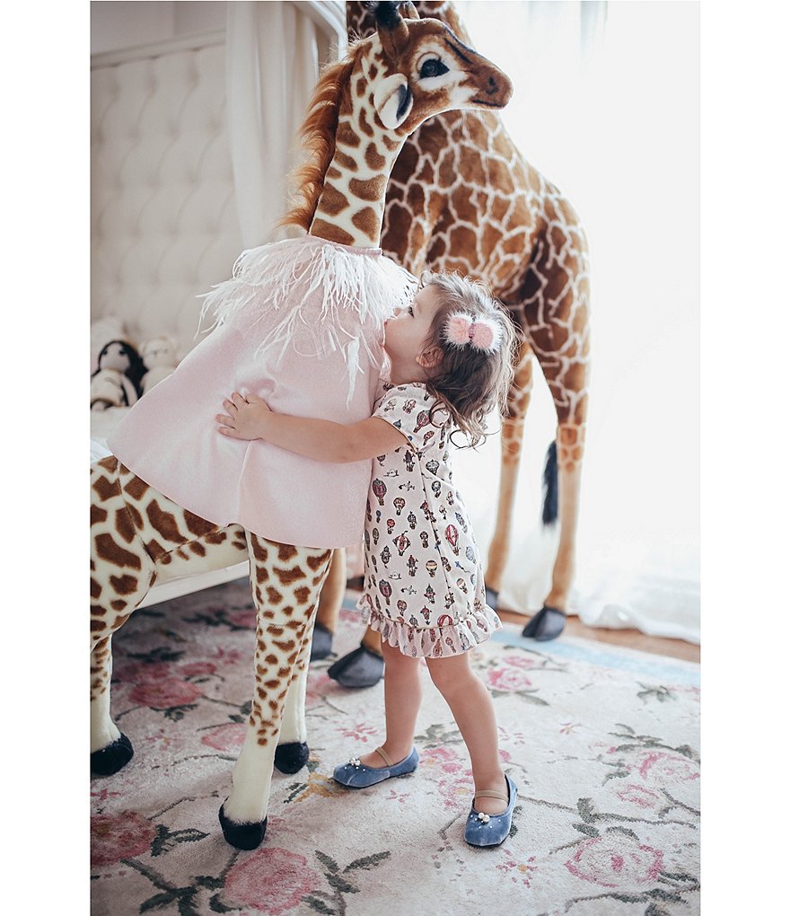 Atelier Choux Paris Toddler Girls 2-5 Hot Air Balloons Velour Party Dress