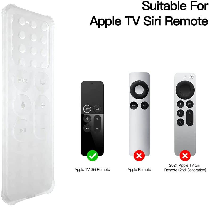 AWINNER Protective Case Compatible for Apple TV 4K/4th/HD Siri Remote (1st Generation) - Lightweight [Anti Slip] Shock Proof Silicone Cover for Apple TV Siri Remote Controller (Green Glow in The Dark)