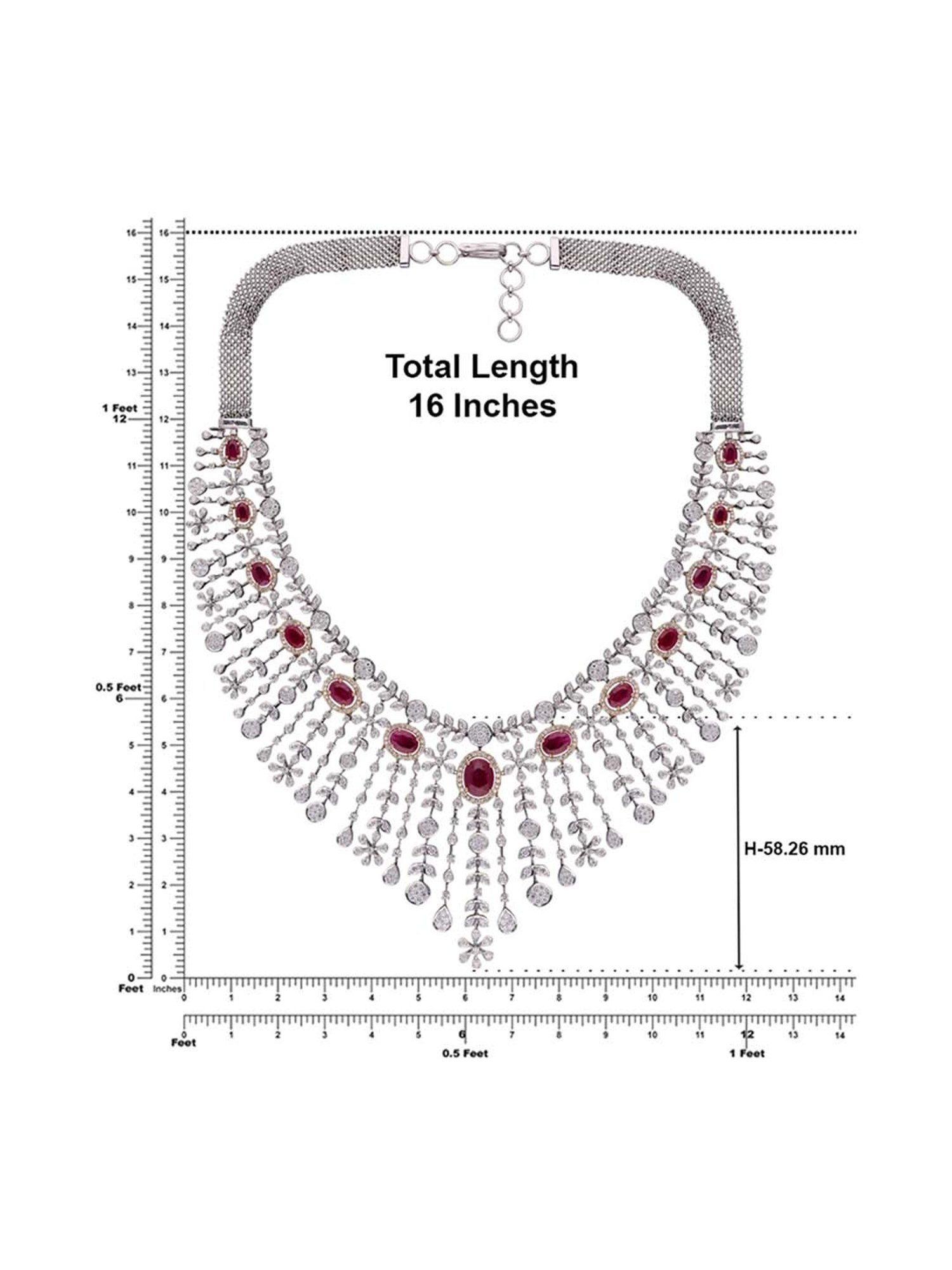 P.N.Gadgil Jewellers 18k Gold Infinity Florall Diamond Necklace For Women