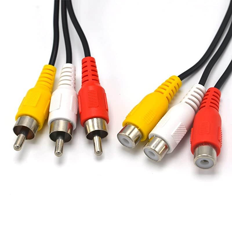 15ft 3RCA Male to Female Audio Composite Extension Video Cable DVD