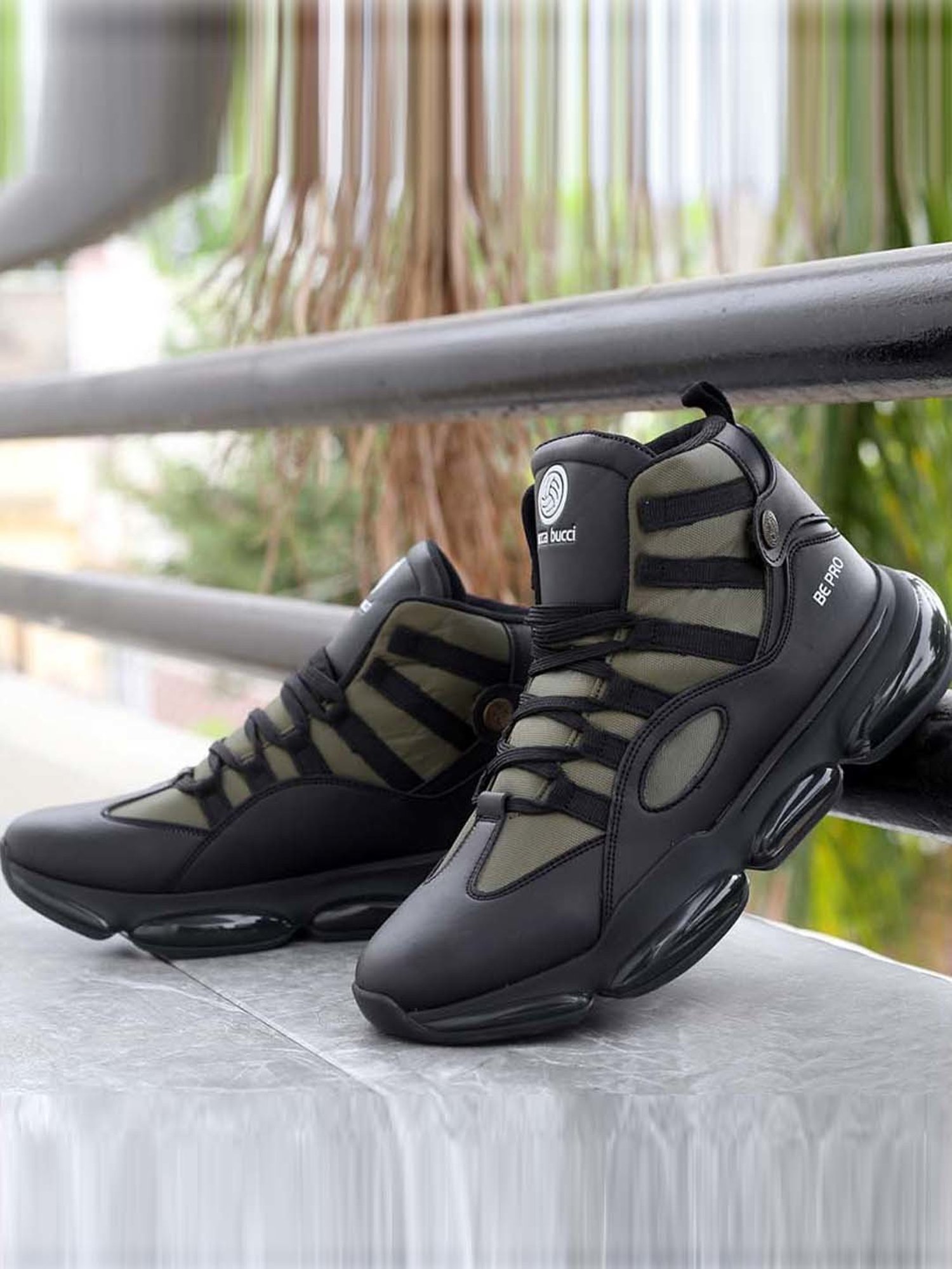 Bacca Bucci Men's DOMINATOR Olive Ankle High Sneakers