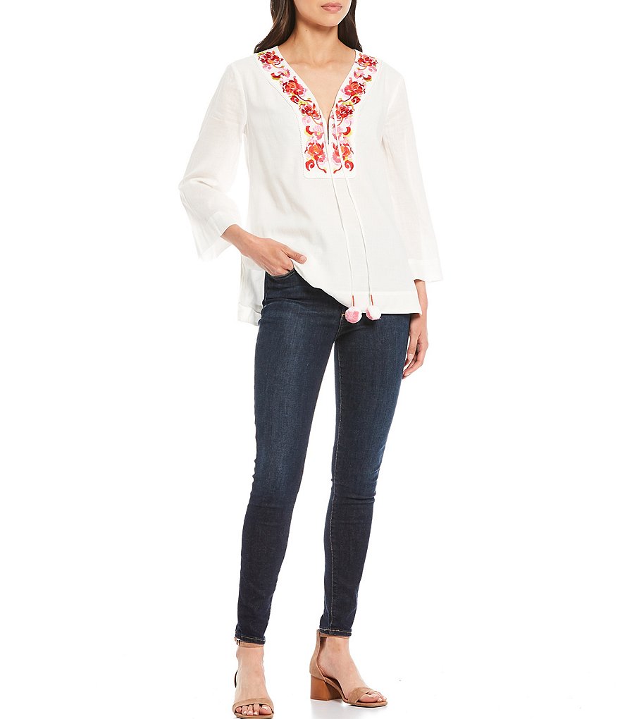 BB Dakota by Steve Madden Up to Here Puff Elbow Sleeve Mock Neck Smocked Top