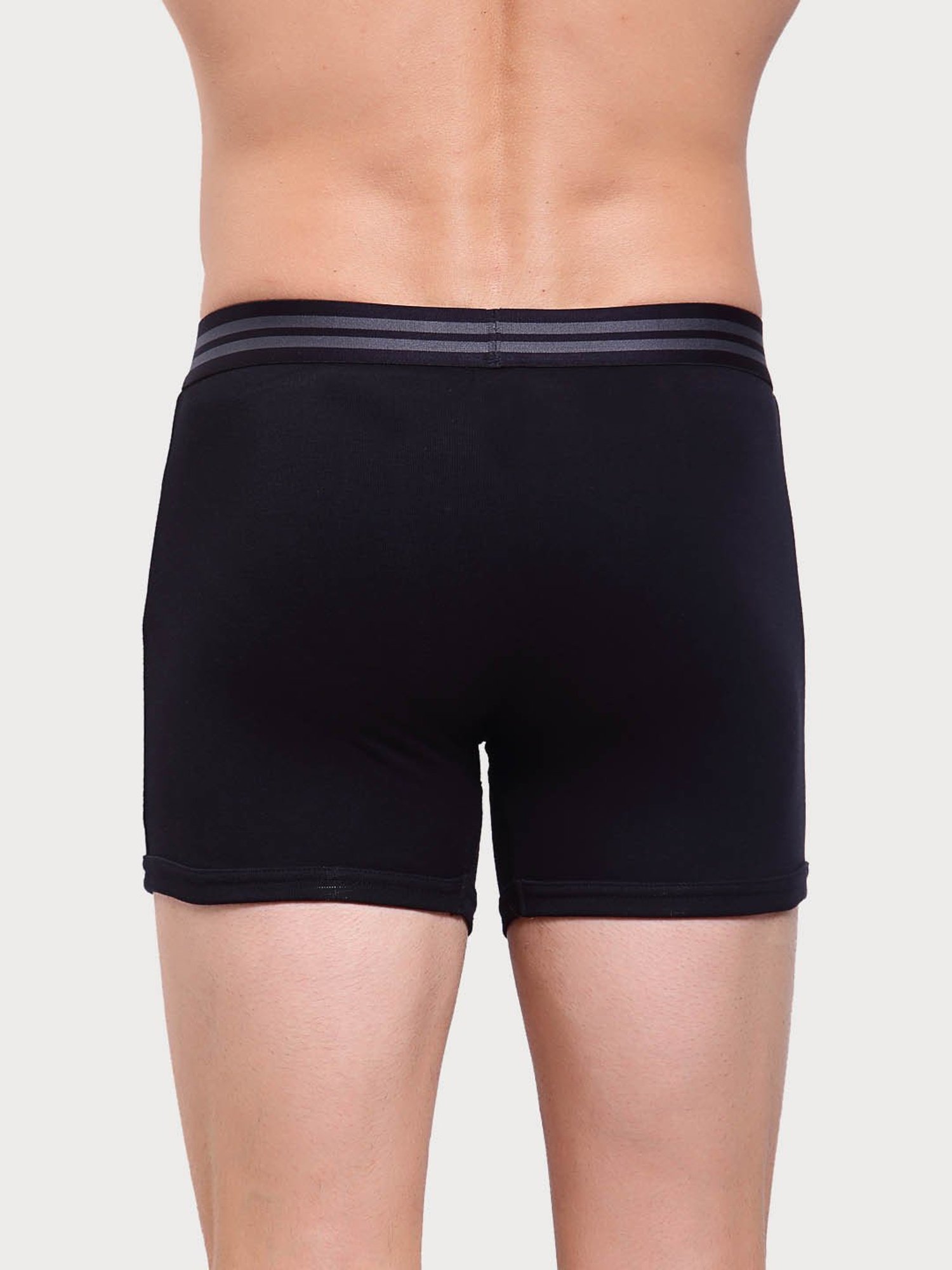 Zoiro Black Cotton Regular Fit Trunks - Pack Of 2