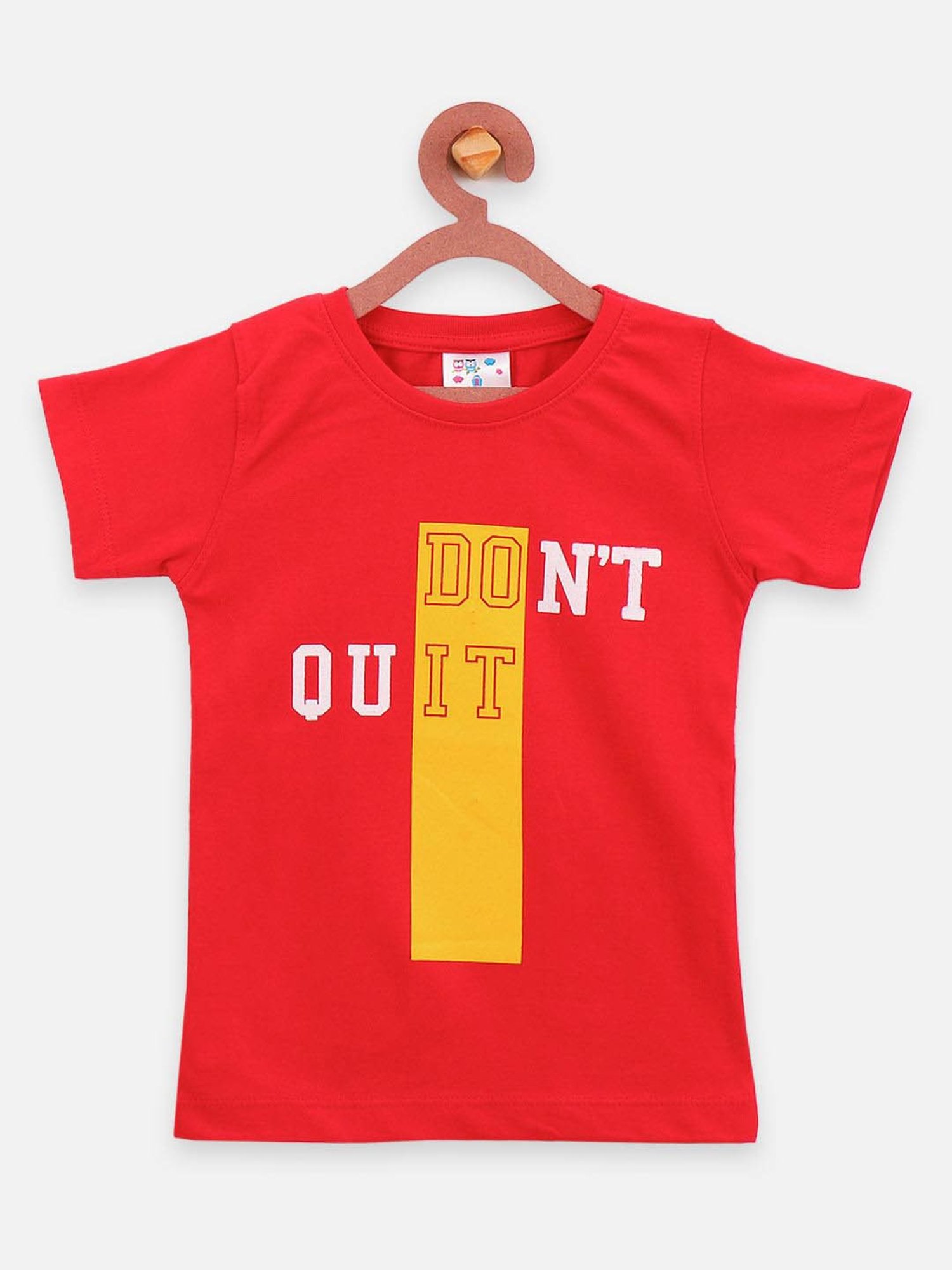 LilPicks Kids Red Cotton Printed T-Shirt