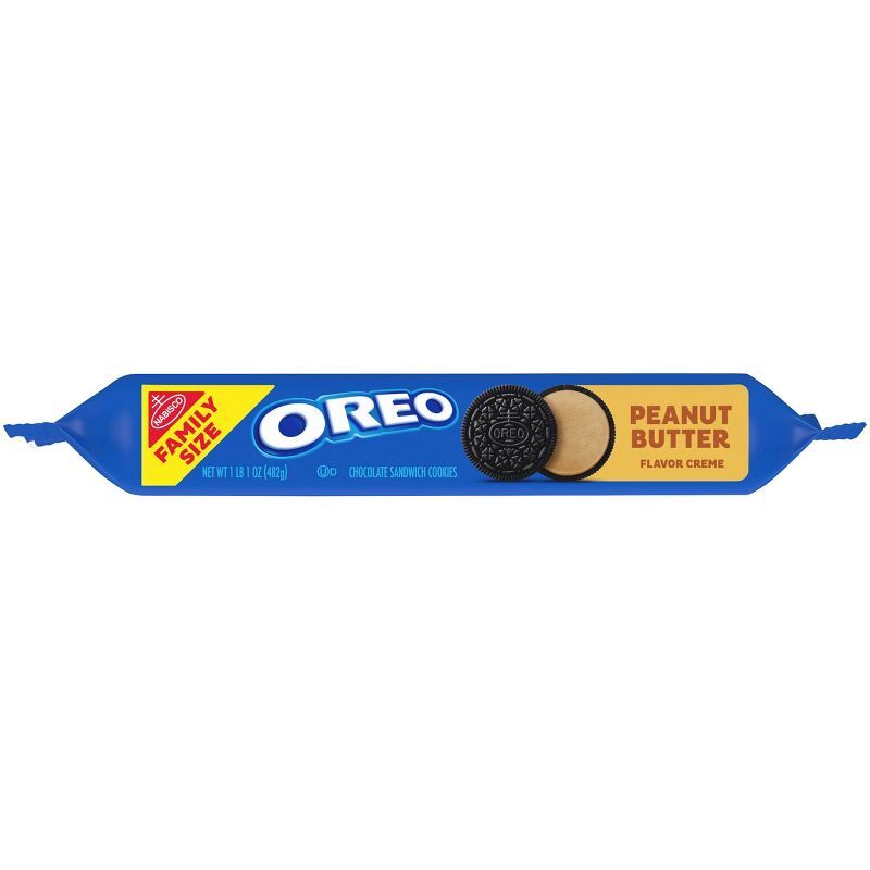 Oreo Peanut Butter Flavor Creme Chocolate Sandwich Cookies Family Size - 17oz