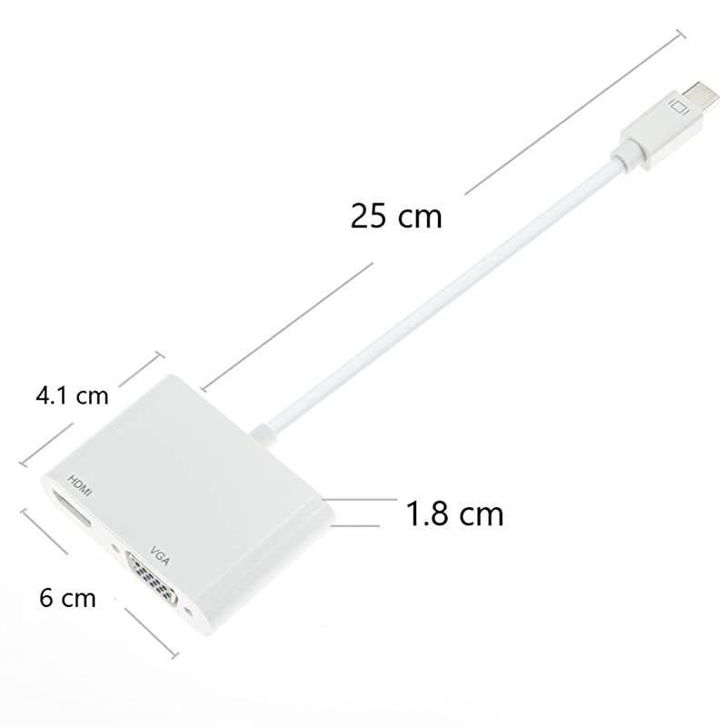 DisplayPort 1.2 DP to VGCable Adapter, 1080P FHD Converter for PC, Laptop, Desktop, Notebook or Other DP Equipmed Devices, White
