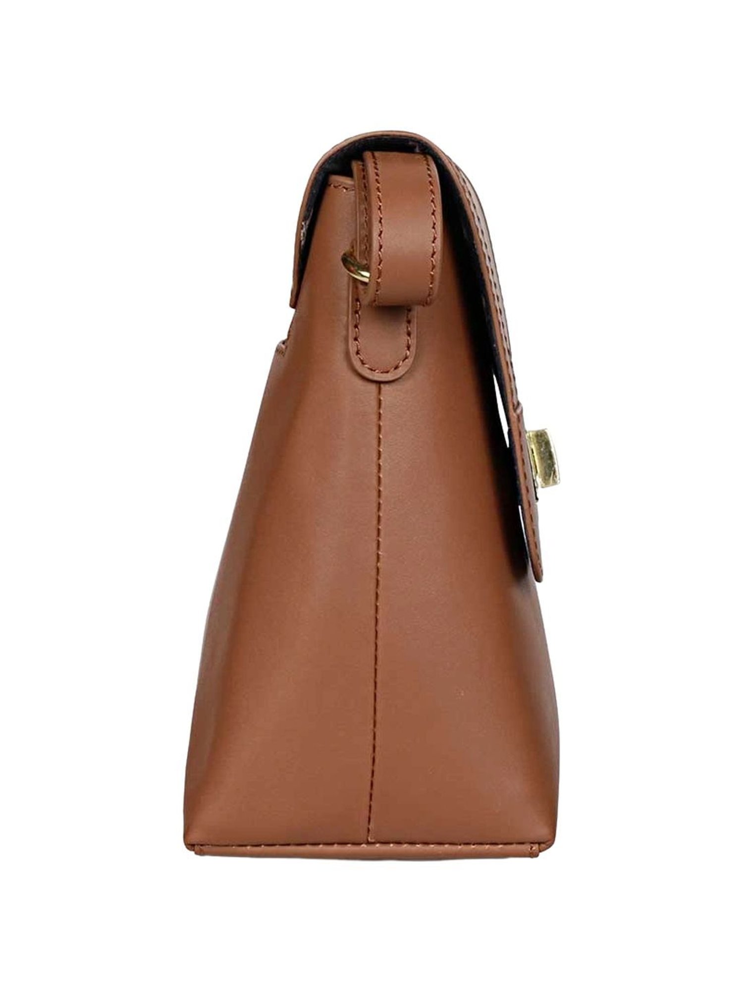 Saint G Tan Solid Medium Sling Handbag