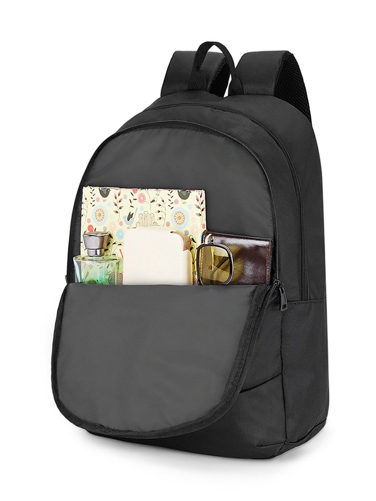 The Vertical Jace Black Textured Medium Backpack