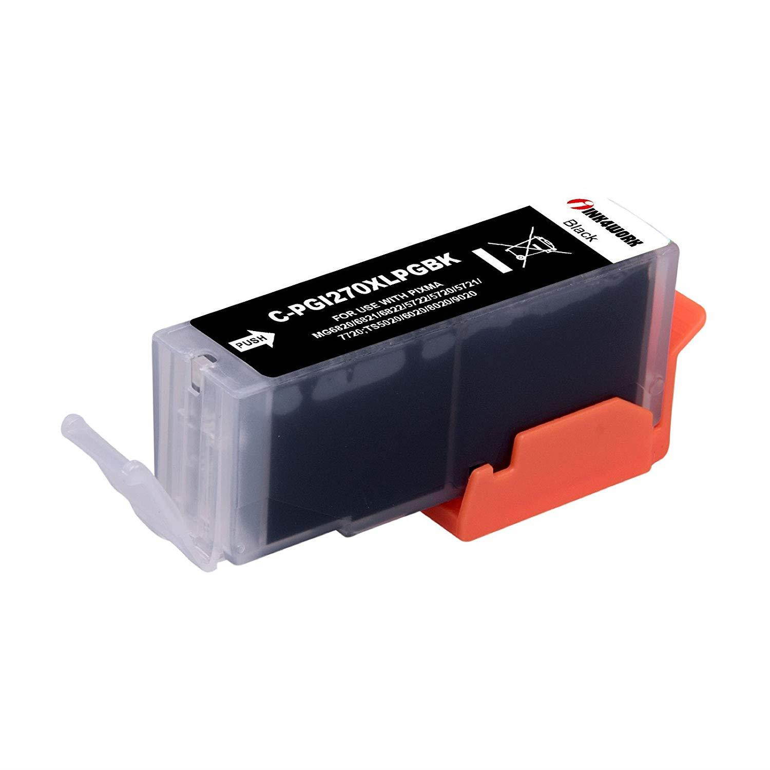 5 Pack INK4WORK Compatible Ink Cartridge Replacement for Canon PGI-270XL CLI-271XL PGI 270 CLI271 XL for Canon PIXMA TS5020 T6020 MG6820 MG6821 MG7720 MG5722 MG5720