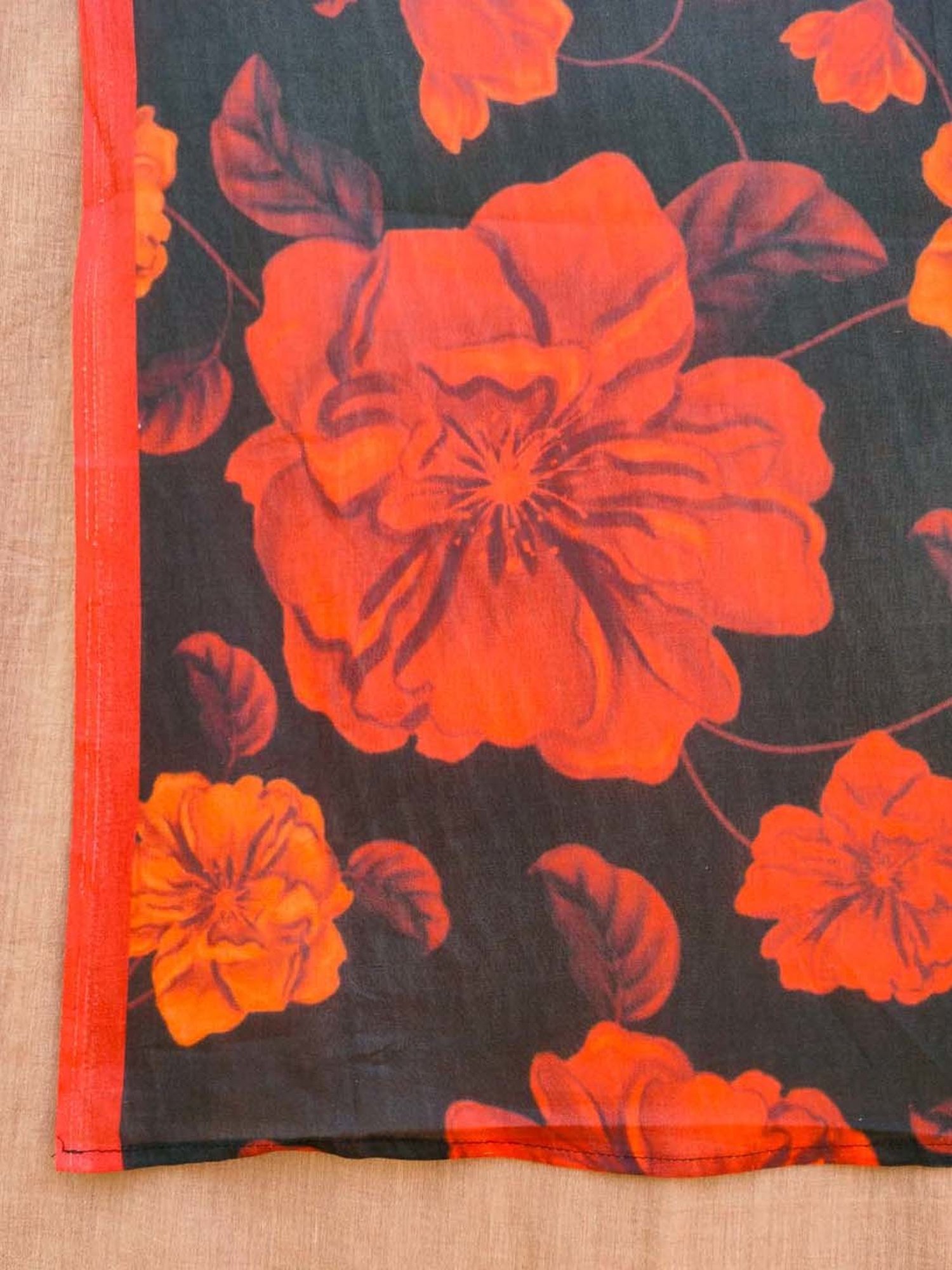 Suta Black Pure Cotton Printed Saree