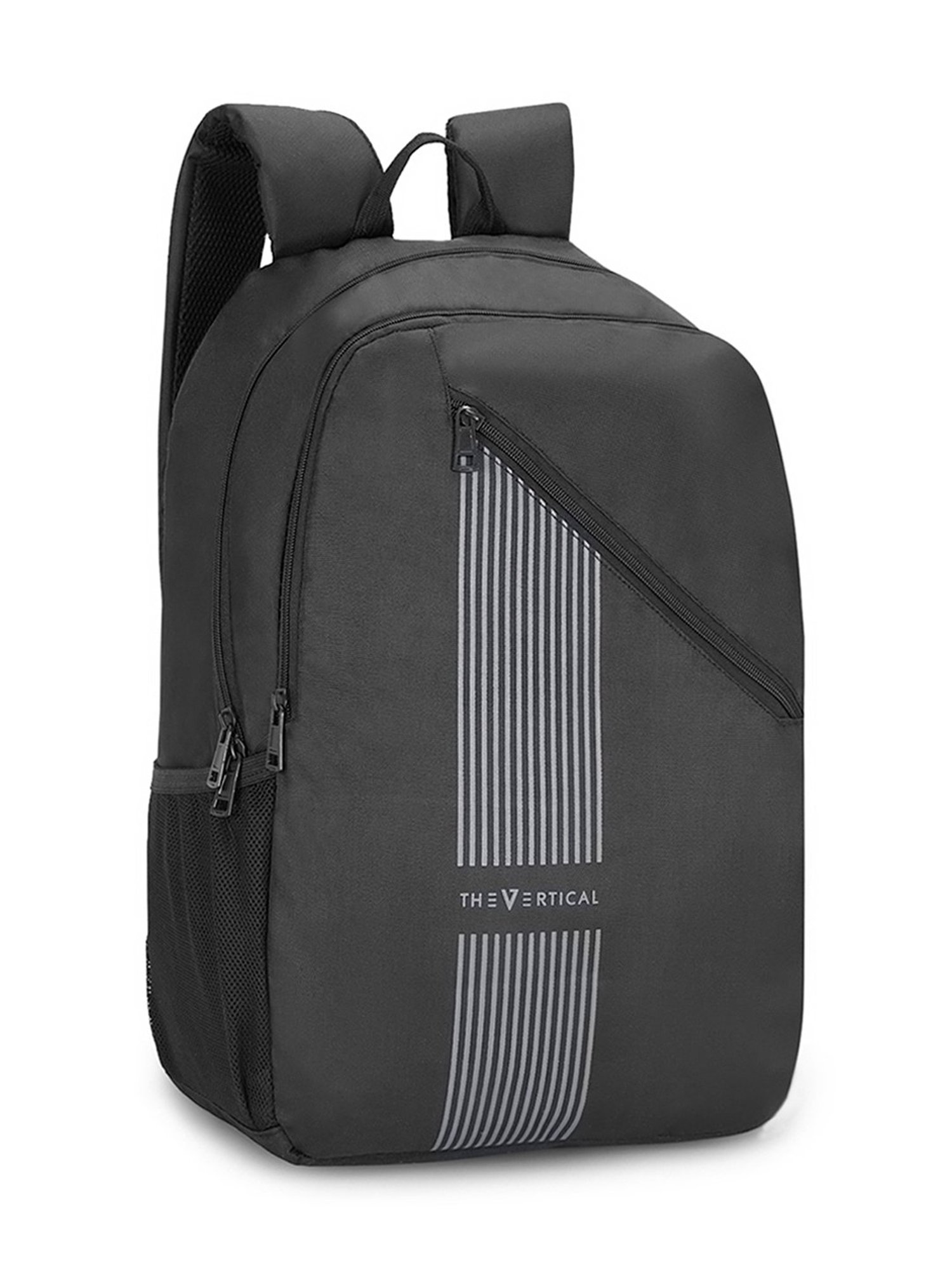 The Vertical Run Kenneth Black Textured Medium Backpack