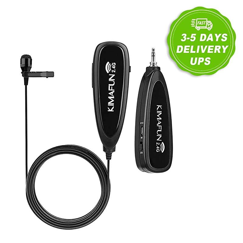 Wireless Microphone System 24G Wireless Lavalier Microphone with Lavalier Lapel MicsWireless Transmitter amp Receiver for ComputerSpeakerPhoneCameraTeaching and Public SpeakingG130