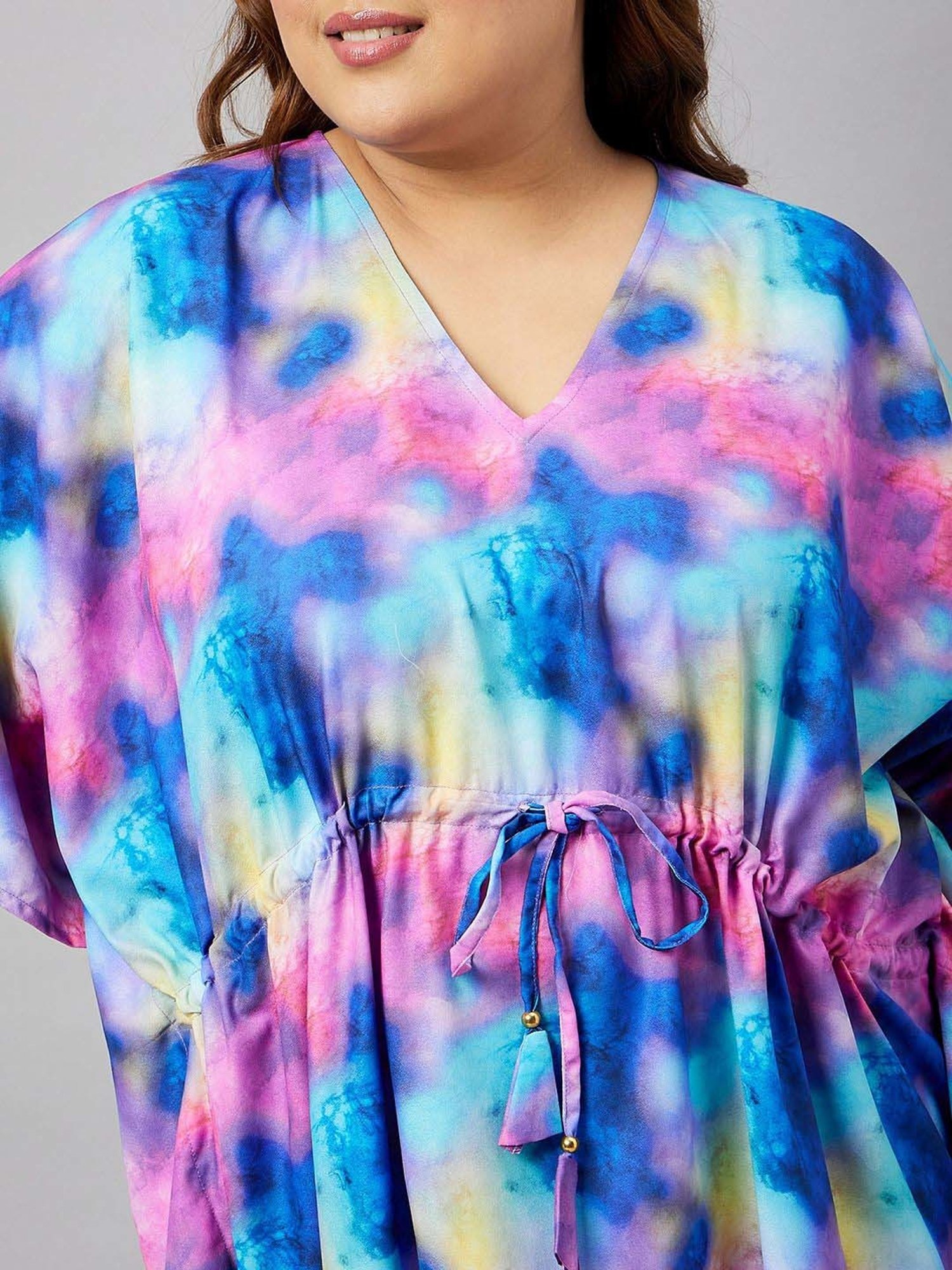 Secrets By ZeroKaata Blue Printed Kaftan