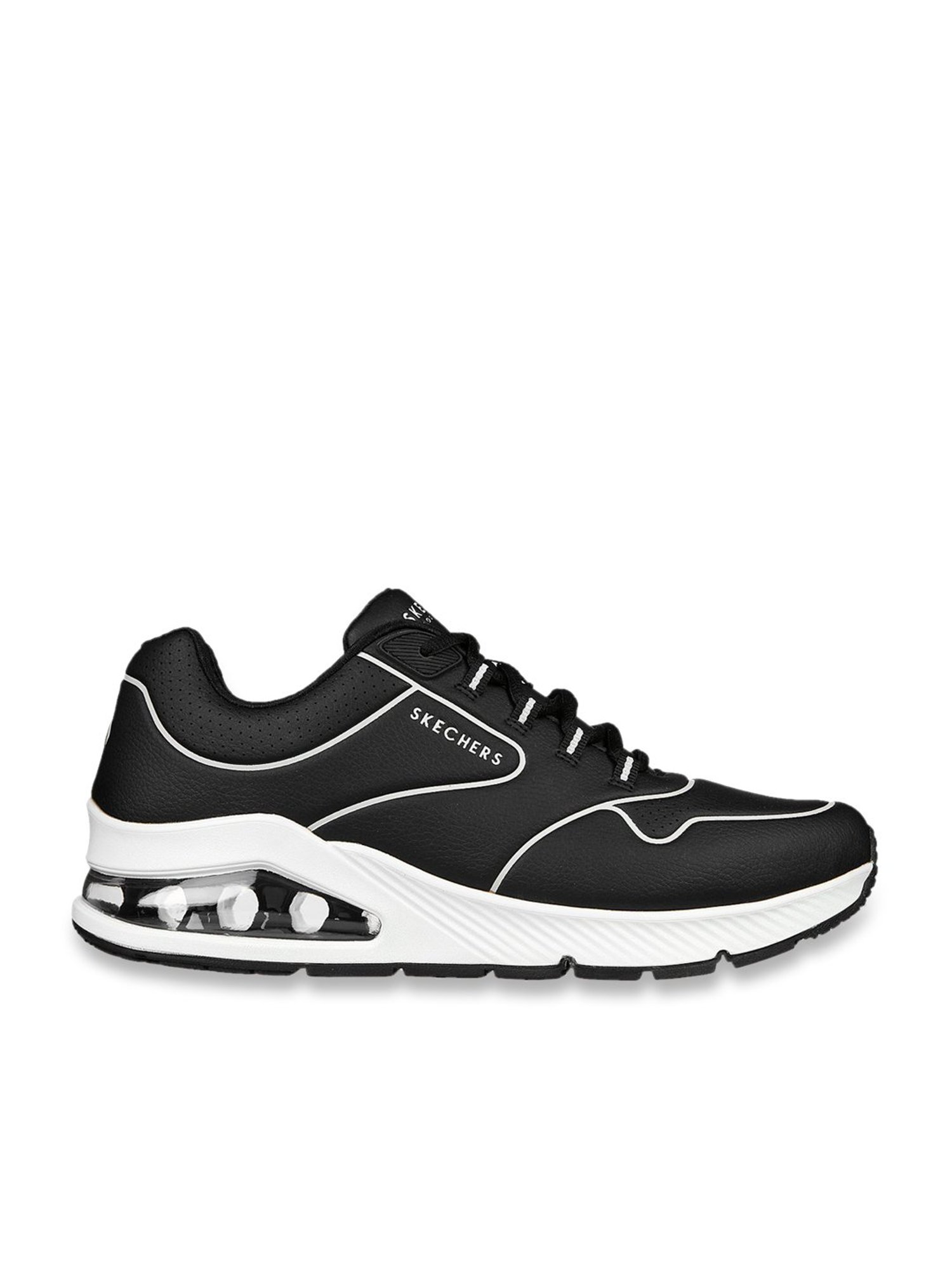 Skechers Men's UNO 2 Black White Casual Lace Up Shoe