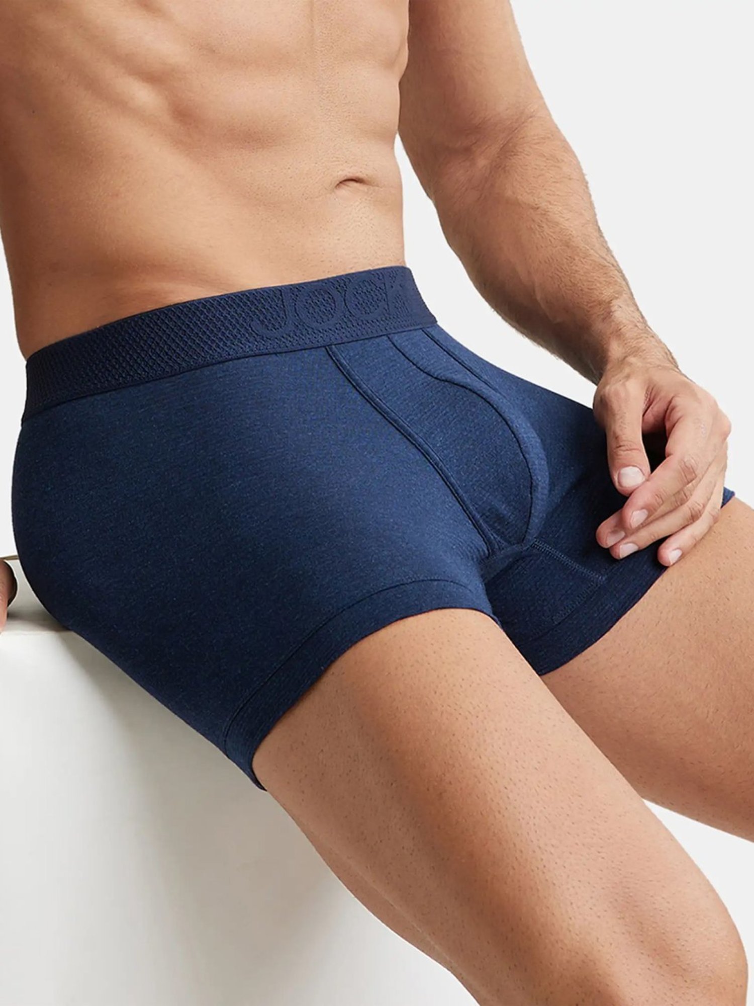 Jockey Navy Melange Trunks