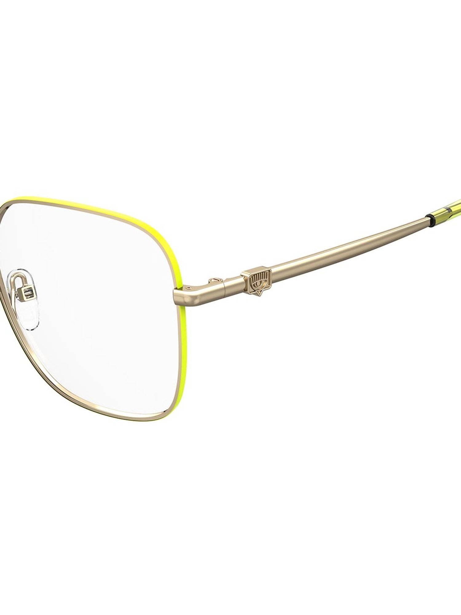 Chiara Ferragni Gold Square Eye Frames for Women